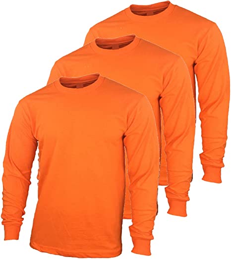 Safety High Visibility Long Sleeve Construction Work Shirts Pack for Men