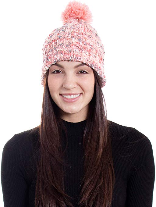 ARCTIC Paw Adult Chunky Cable Knit Beanie with Yarn Pompom