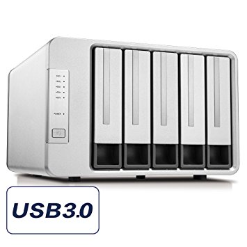 TerraMaster D5-300C USB3.0(5Gbps) Type C 5-Bay RAID Enclosure Support RAID 0/1/Single Exclusive 2 3 RAID Mode Hard Drive RAID Storage (Diskless)