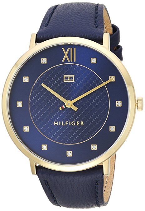 Tommy Hilfiger Women's 'SOPHISTICATED SPORT' Quartz Gold-Tone and Leather Casual Watch, Color:Blue (Model: 1781807)