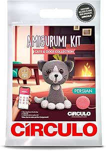 CÍRCULO Amigurumi Crochet Kit - Cats & Dogs - All Included, Easy Instructions - Crochet Kit for Intermediate - Crochet Set - Animal Crochet Kit, Premium Amigurumi Yarn for Crocheting – Persian