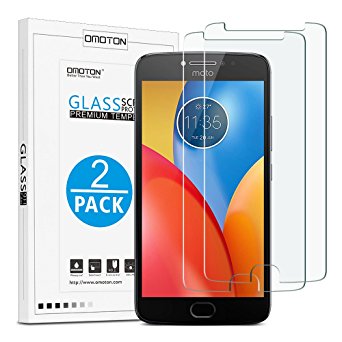 Moto E4 Plus Screen Protector [2 Pack] - OMOTON Tempered Glass Screen Protector for Motorola Moto E4 Plus with [9H Hardness] [Anti Scratch] [No-Bubble]