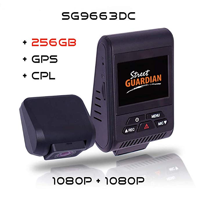 Street Guardian SG9663DC Dual Channel Dash Camera with 256GB MicroSD Card