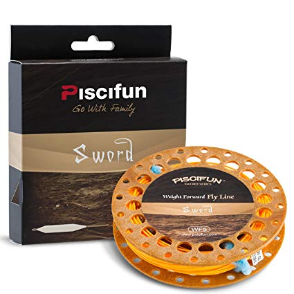 Piscifun Sword Fly Fishing Line with Welded Loop Weight Forward Floating Fly Line WF1 2 3 4 5 6 7 8 9 10wt 90 100FT