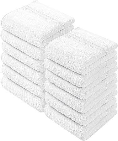 Egyptian Cotton 500 GSM Face Cloths | Sleep&Beyond (White, 12 Pack)