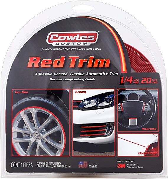 Cowles S37525 Red Custom Color Trim for Cars, Trucks and SUVs