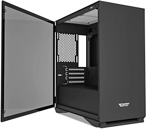 darkFlash Micro ATX Mini ITX Tower Micro ATX Computer Case with Magnetic Design Wide Open Door Opening Tempered Glass Swing Type Side Panel (DLM22 Black) …