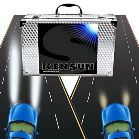 KENSUN HID Xenon Conversion Kit 9006 (HB4) 6000K Slim Digital Ballast (Diamond White) - 2 Year Warranty