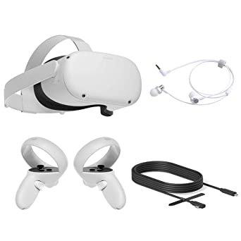 2020 Oculus Quest 2 All-In-One PC VR Headset 256GB Holiday Family Bundle, Advanced Vitual Reality Gaming Headset, 10FT Mytrix Link Cable for PC VR, Mytrix Earphones Bundle