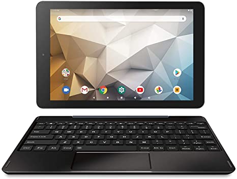 RCA Tablet Quad-Core 2GB RAM 32GB Storage IPS HD Touchscreen WiFi Bluetooth with Detachable Keyboard Android 9 Pie (Black)