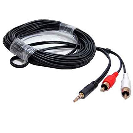 SF Cable, 50 ft 3.5mm Stereo Male to Two RCA Male Splitter Cable GOLD PLATED