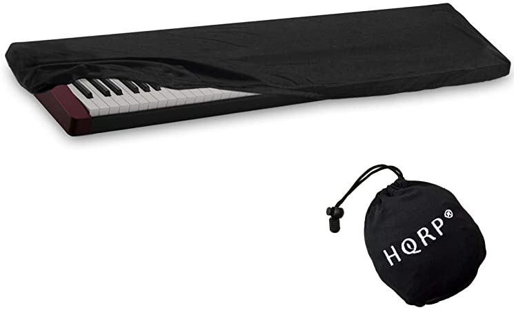 HQRP Elastic Dust Cover compatible with Casio CDP-130 CDP130 Privia PX-350 PX350 PX-160 PX160 PX-160BK PX160BK PX-160GD PX160GD Electronic Keyboards Digital Pianos plus HQRP Coaster