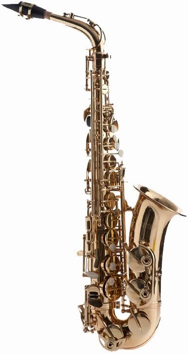 Fever Beginner Student Alto Saxophone Gold with Case, Mouthpiece and Reed