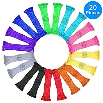 Fidget Toys (Pack of 20, 10 Colors) by Austor - Relieve Stress, Increase Focus for Adults and Children, Sensory Marble and Mesh Fidgets Help with ADHD ADD OCD Autism