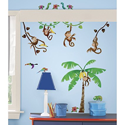 RoomMates RMK1676SCS Morrow Monkeys Peel & Stick Wall Decals