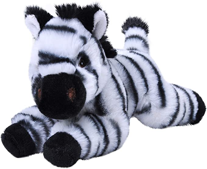 Wild Republic EcoKins Mini Zebra Stuffed Animal 8 inch, Eco Friendly Gifts for Kids, Plush Toy, Handcrafted Using 7 Recycled Plastic Water Bottles, 24810