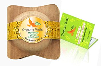 Organic Moringa Virgin Coconut Handmade Herbal Soap. Plant Based Vitmains and Minerals. Mild and Gentle Daily Care. Advanced Herbal Formula. Natural and Chemical Free. All Natural Botanical Care