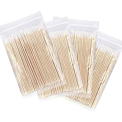 Fenshine 400 Count Microblading Cotton Swab, Cotton Swabs Pointed Tip, Cotton Swabs Wood Sticks, Cotton Tipped Applicator, Tattoo Permanent Supplies, Makeup Cosmetic Applicator Sticks (400PCS)