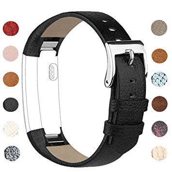 Vancle Strap for Fitbit Alta HR/Fitbit Alta, Adjustable Comfortable Replacement Leather Band with Stainless Steel Buckle for Fitbit Alta 2016 / Fitbit Alta HR 2017(No Tracker)