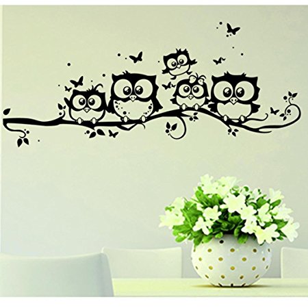 Willtoo Kids Vinyl Art Cartoon Owl Butterfly Wall Sticker Decor Home Decal