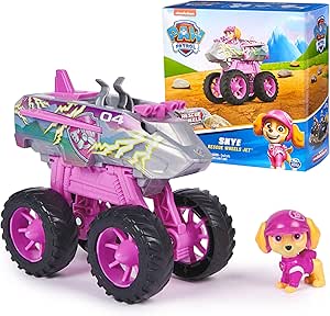 Paw Patrol: Rescue Wheels Skye’s Jet, Toy Truck with Transformation into Jet-Mode and Collectible Action Figure, Kids Toys for Boys & Girls Ages 3