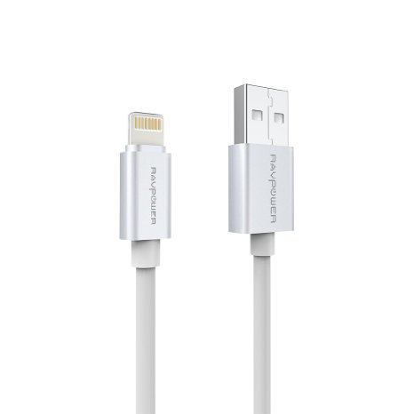 iPhone Cables RAVPower [6ft 1.8m] Apple MFi Certified Lightning to USB Cable with Metal Connector for iPhone 6/ 6s 5/5s Plus, iPad Mini Air 2 3 4 (White)