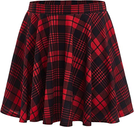 Romwe Women's Plus Size Stretchy Elastic Waist Flared Casual Mini Skater Skirt