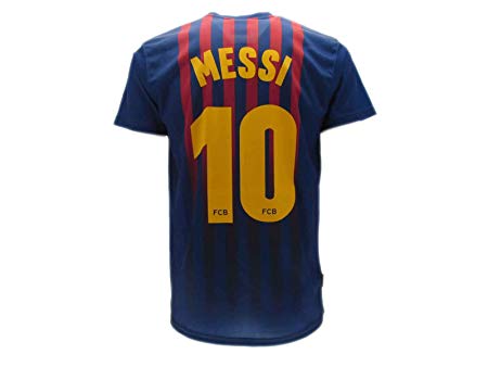 Soccer Football T-Shirt Lionel LEO MESSI Barcelona Barça HOME Season 2018-2019 Official REPLICA with LICENSE - All The Sizes BOY and ADULT