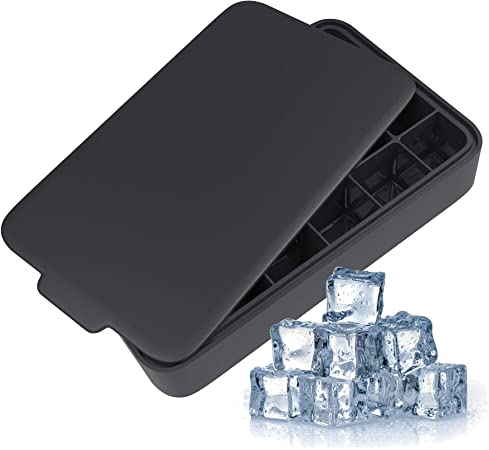 The Brothers Tod Deluxe Silicone Ice Cube tray with Removable Lid - Makes 24 Ice Cubes - Flexible & Easy Release Trays - Keeps Your Whiskey and Cocktails Chilled in Style - Reusable and BPA Free