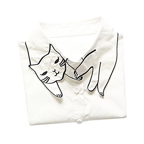Shinywear Retro British Cute Cat False Shirt Collar Casual Detachable Lapel Collar