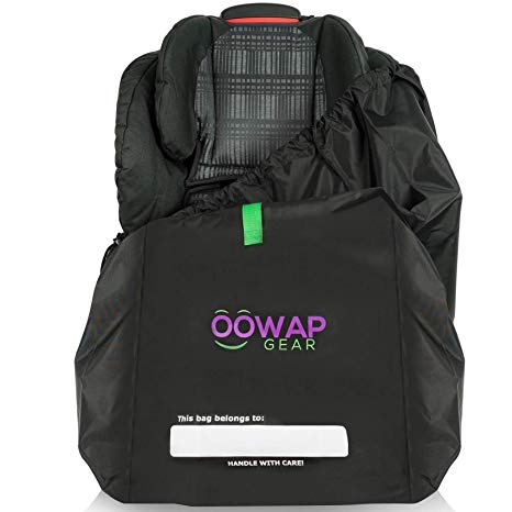 Car Seat Travel Bag – Car Seat Bags for Air Travel by Oowap – Carseat Travel Bags and Airport Gate Check Bag for Car Seats & Booster Seats – Durable Water-Resistant w/Padded Backpack Straps