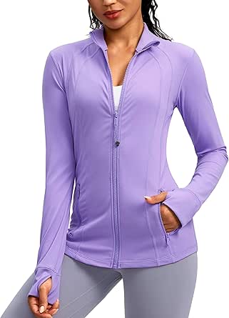 G Gradual Women's Zip Up Workout Jackets with Pockets Slim Fit Cottony Soft Jacket for Running Athletic Yoga