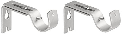 AmazonBasics Adjustable Wall Bracket, Set of 2, Nickel