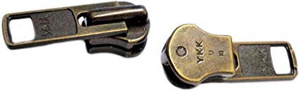 ZipperStop Distributor YKK Zipper Repair Solution YKK #10 Antique Brass (1 Slider/Pack)