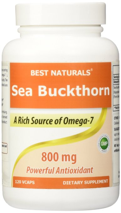 Sea Buckthorn 800 mg per Serving by Best Naturals - Manufactured in a USA Based GMP Certified Facility and Third Party Tested for Purity. Guaranteed!!