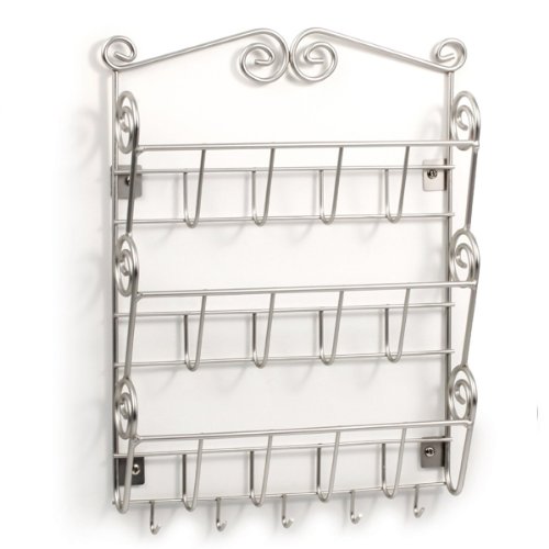 Spectrum Diversified Scroll Mail and Letter Organizer, Wall Mount, Satin Nickel