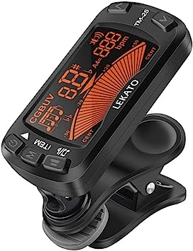 Gitarren-Tuner-Metronom, LEKATO Stimmgerät All-in-One-Design mit Metronom-Tongeneratorfunktion für Gitarren, Bass, Violine, Ukulele, Klavier, Schlagzeug, chromatischer Stimmmodus (TM-25)