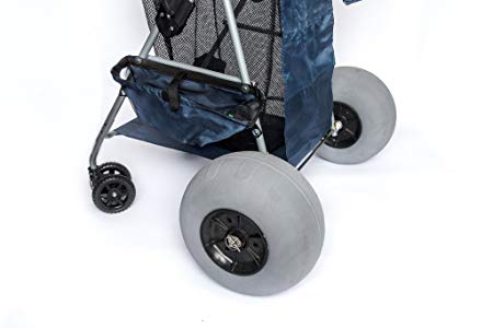 12" Balloon Wheel Conversion Kit for Big Wheel Beach Carts-Includes Stainless Steel Axle,(2)12" Balloon/Beach Tires,(4)Bearings, Stainless Steel Axle -Easy Install,No Drilling/Tools Required.