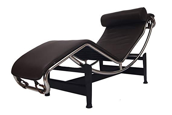 MLF Modern Style Chaise Lounge Chair(Multi Colors Available), Top Grain Dark Brown Italian Leather
