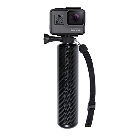 SANDMARC Carbon Grip - Floating Waterproof Hand Grip for GoPro Hero 5 Black, Hero 4, Session, Black, Silver, Hero  LCD, 3 , 3, 2, HD and 1/4" Cameras