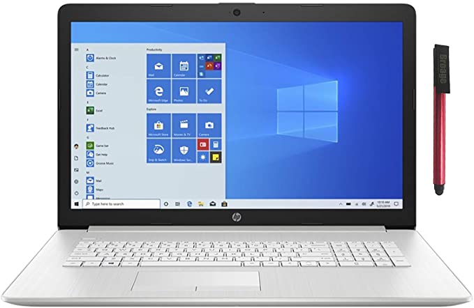 HP 17 17.3" FHD Laptop Computer, AMD Ryzen 3 3250U up to 3.5GHz (Beat i5-7200U), 8GB DDR4 RAM, 1TB HDD   128GB SSD, DVDRW, AC WiFi, Backlit Keyboard, Remote Work, Windows 10, BROAGE 64GB Flash Drive