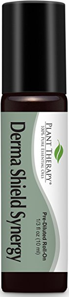 Plant Therapy Derma Shield (Anti Fungal) Synergy Pre-Diluted Essential Oil Roll-On  Ready to use! 100% Pure, Therapeutic Grade Essential Oils Diluted in Fractionated Coconut Oil  10 ml (1/3 oz)