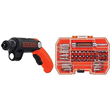 BLACK DECKER BDCSFL20C 4V Max Lithium Ion Lightdriver Cordless Screwdriver with BLACK DECKER BDA42SD 42-Piece Standard Screwdriver Bit Set