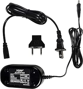 HQRP AC Power Adapter/Charger Compatible with Canon CA-590 / CA590, FS10, FS100, FS11, VIXIA HF R10 Black/Red/Silver Camcorder Plus Euro Plug Adapter