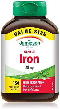 Jamieson Gentle Iron 28 Mg, Value Size, 150 Count