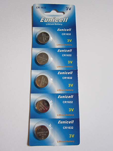 5 Pcs CR1632 CR 1632 - 3V Eunicell Lithium Button Cell Battery Batteries - BRAND NEW IN FACTORY PACKAGING