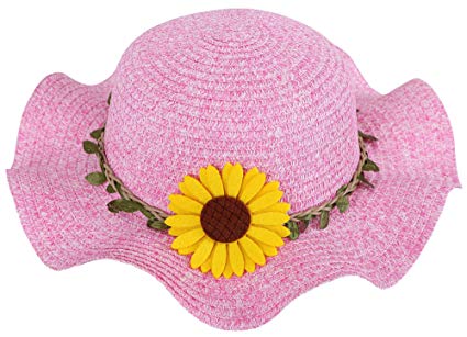 SimpliKids Girls' Summer Straw Sun Hat