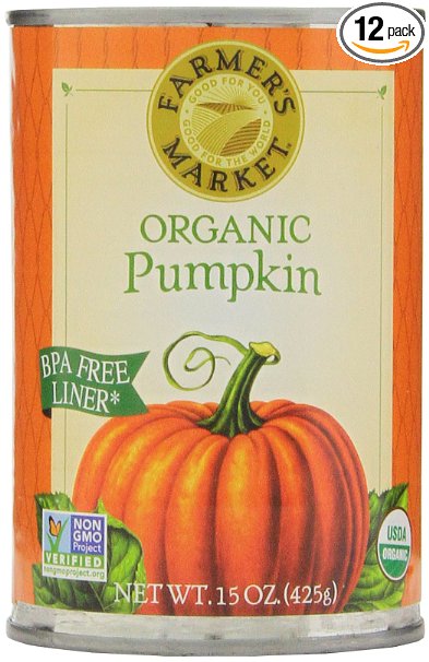Farmers Market Organic Pumpkin, 15 Ounce (Pack of 12)