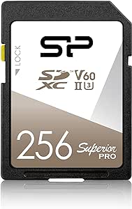 Silicon Power 256GB V60 R/W Up to 280/170 MB/s Superior Pro UHS-II SDXC Memory Card