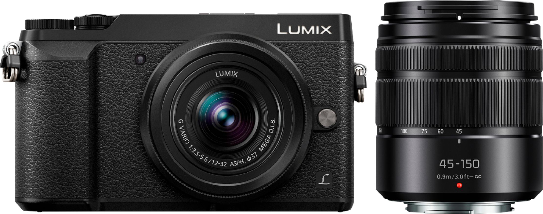 Panasonic - Lumix G DMC-GX85W Mirrorless Camera with 12-32mm and 45-150mm Lenses - Black